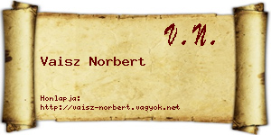 Vaisz Norbert névjegykártya
